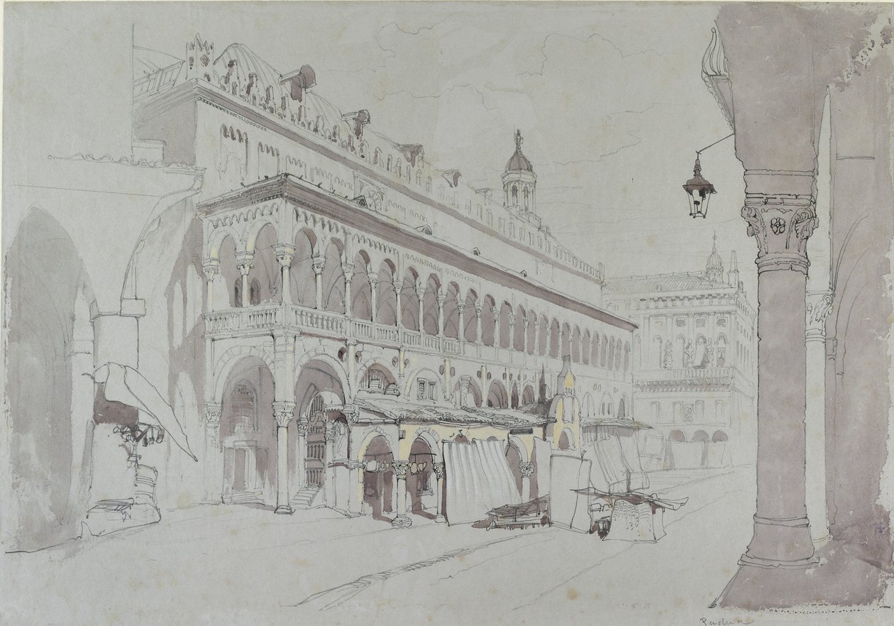 Palazzo della Ragione og Piazza delle Erbe, Padua, mai 1841 av John Ruskin