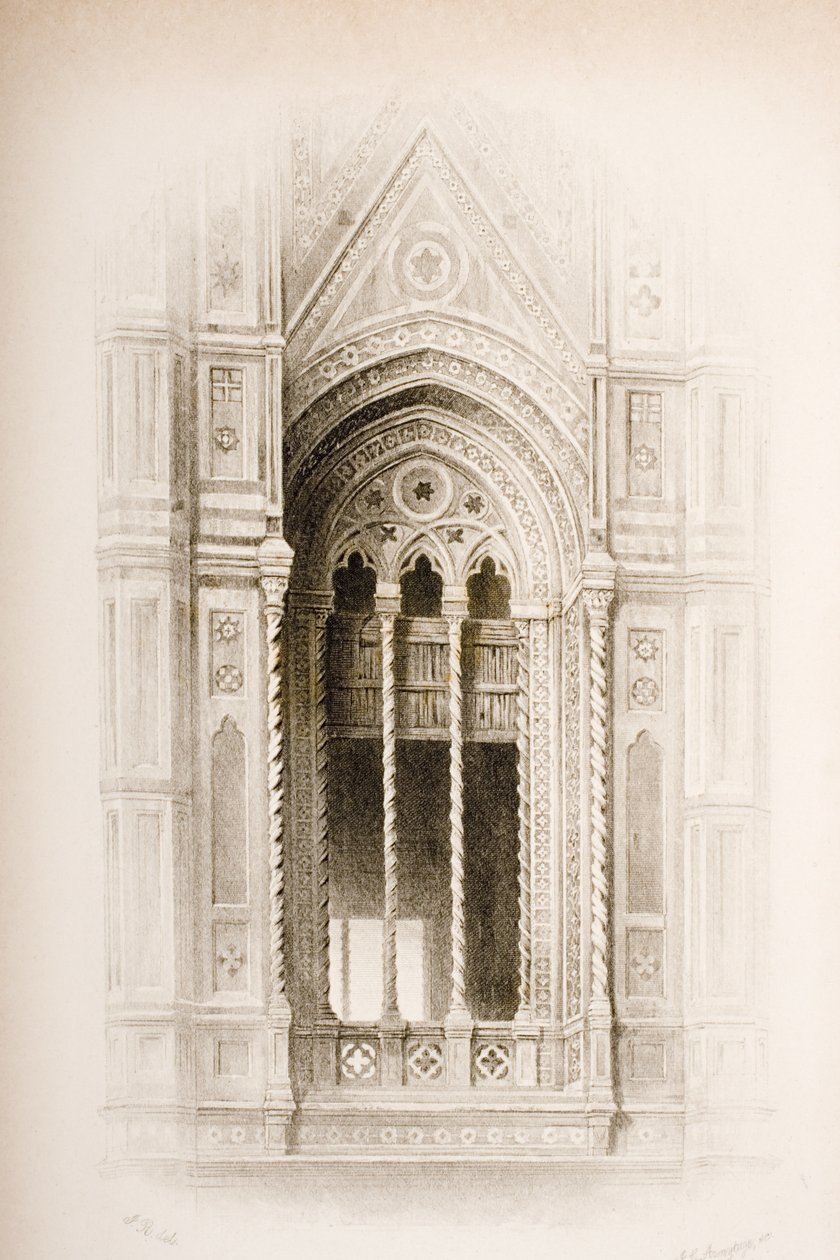 Tracery fra Campanile of Giotto, Firenze, fra `The Seven Lamps of Architecture