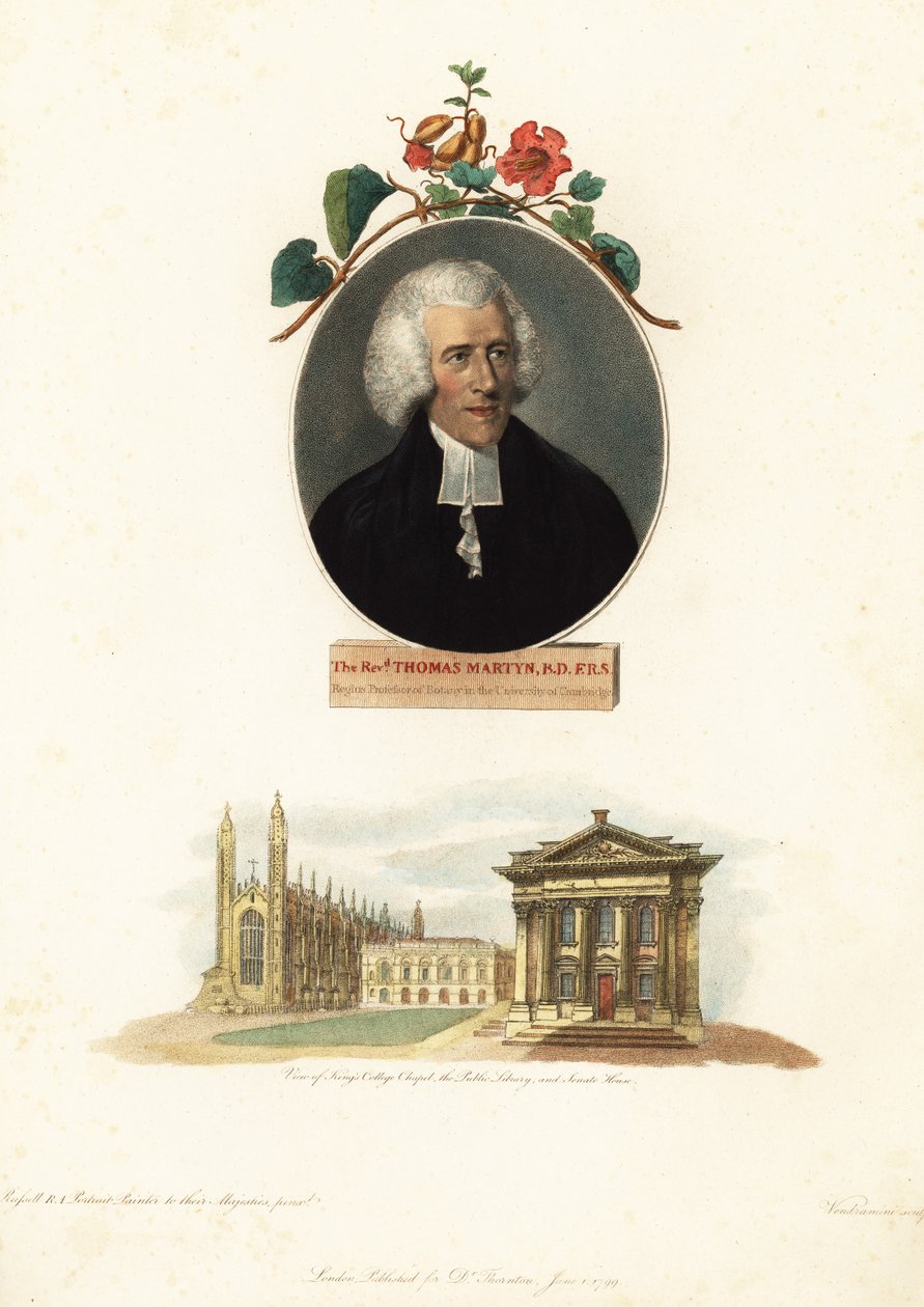 Thomas Martyn, professor i botanikk, Cambridge University.1799 (gravering) av John Russel