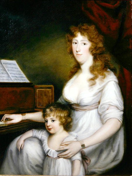 Portrett av en dame med barnet sitt av John Russell
