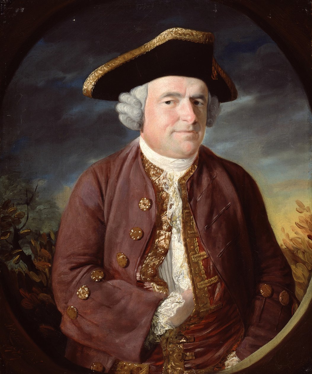 Portrett av en mann i en tricorn-hatt, 1767. av John Russell