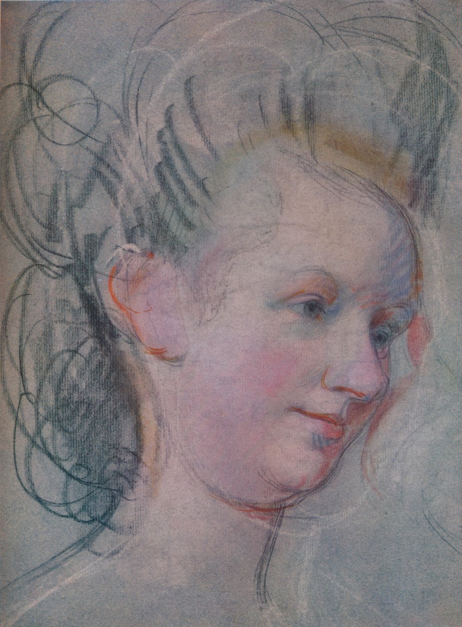 Skisse av en dames hode, c1791 av John Russell