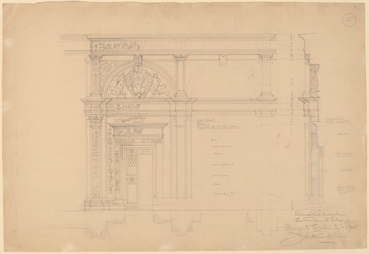 Siena-katedralen, inngang til biblioteket av John Russell Pope