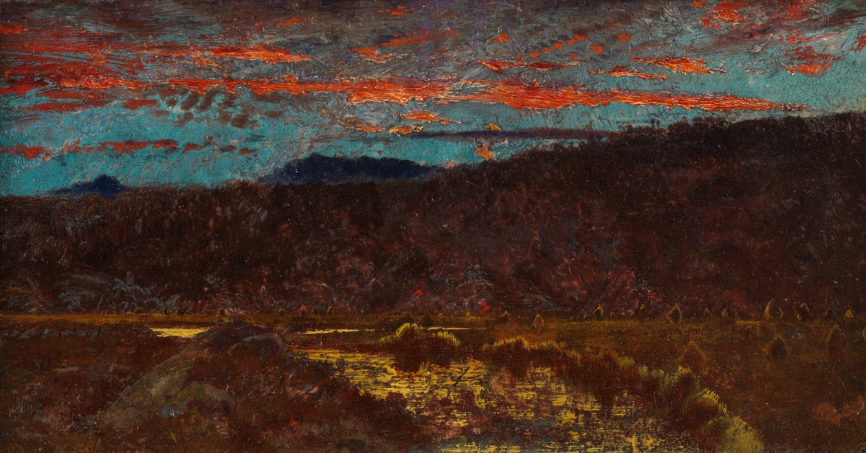 Somerset Cornfield (olje på papir lagt på lerret) av John Samuel Raven