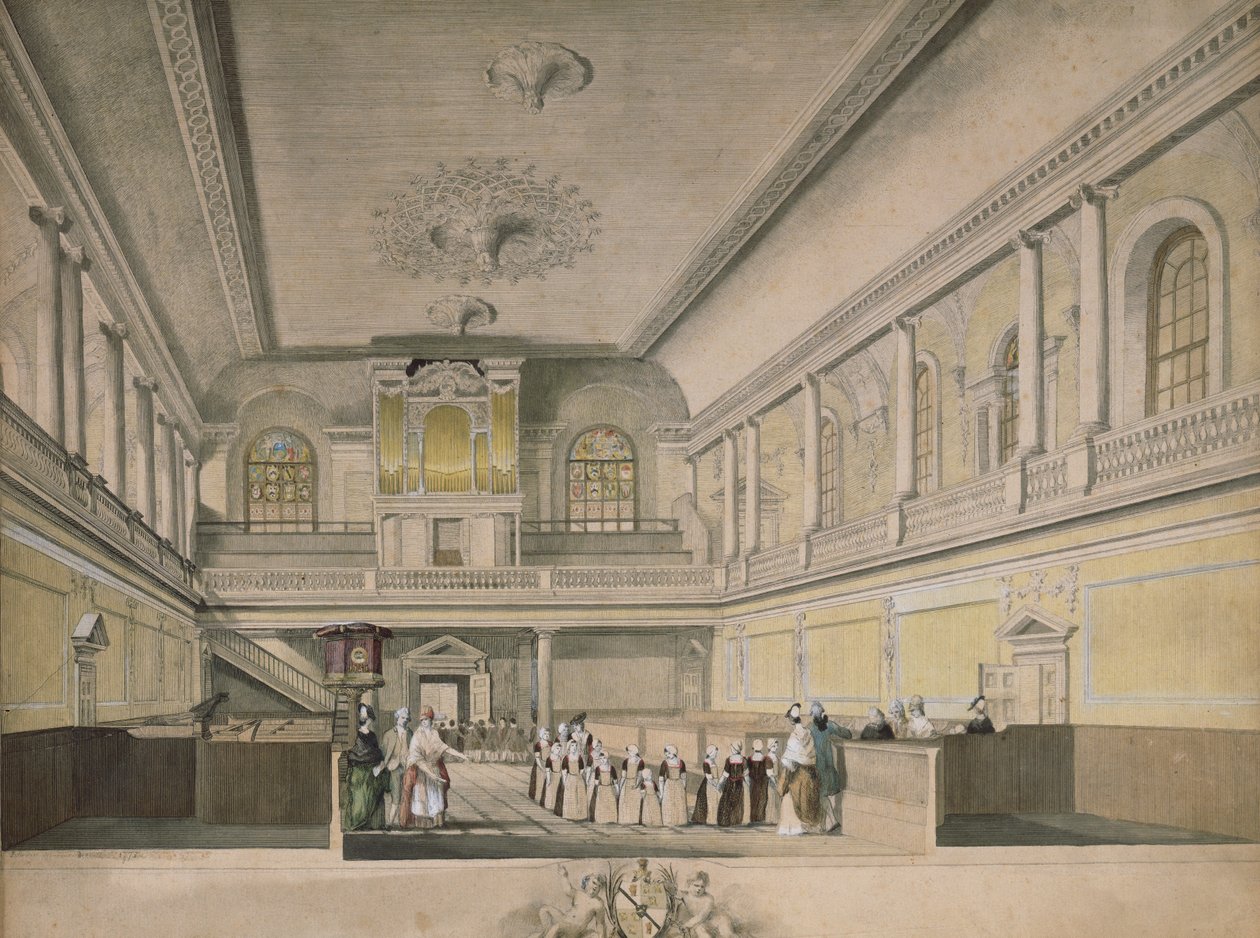 Foundling Hospital Chapel ser mot vest, 1773 av John Sanders