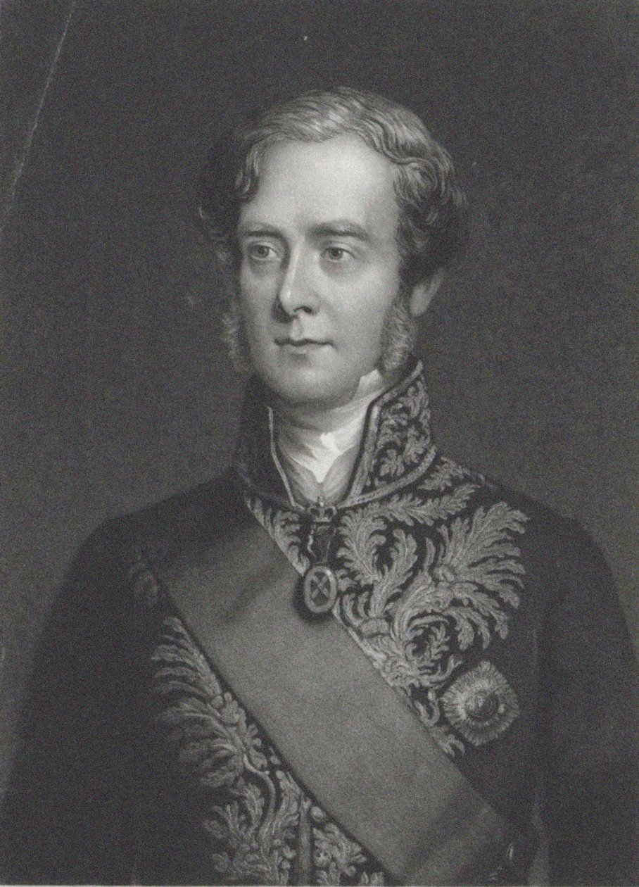 Portrett av George Villiers, 4. jarl av Clarendon 1800-1870. av John Sartain