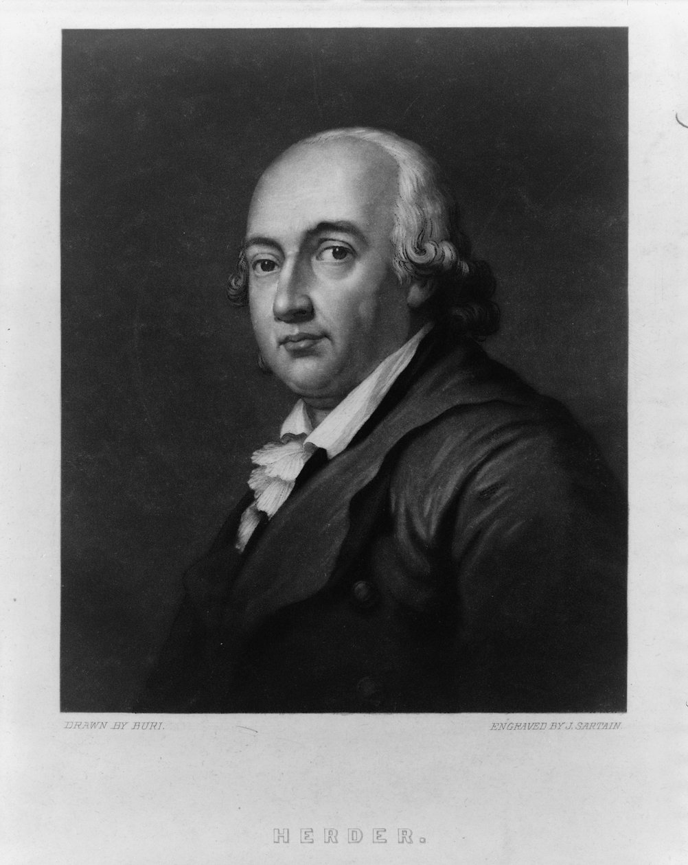 Portrett av Johann Gottfried Herder 1744-1803, mellom 1828 og 1880 av John Sartain