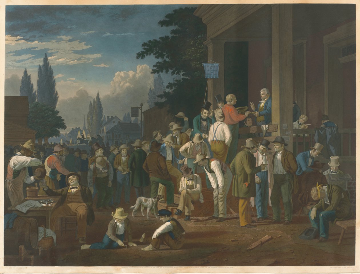 Fylkesvalget av John Sartain after George Caleb Bingham