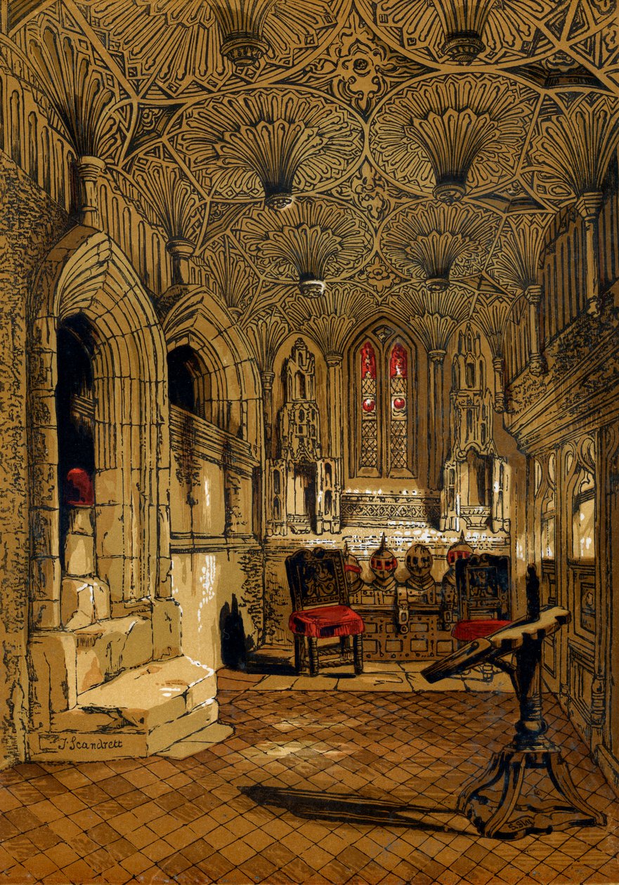 Chantry Chapel, ved siden av Beauchamp Chapel, Warwick, 1845. av John Scandrett Harford