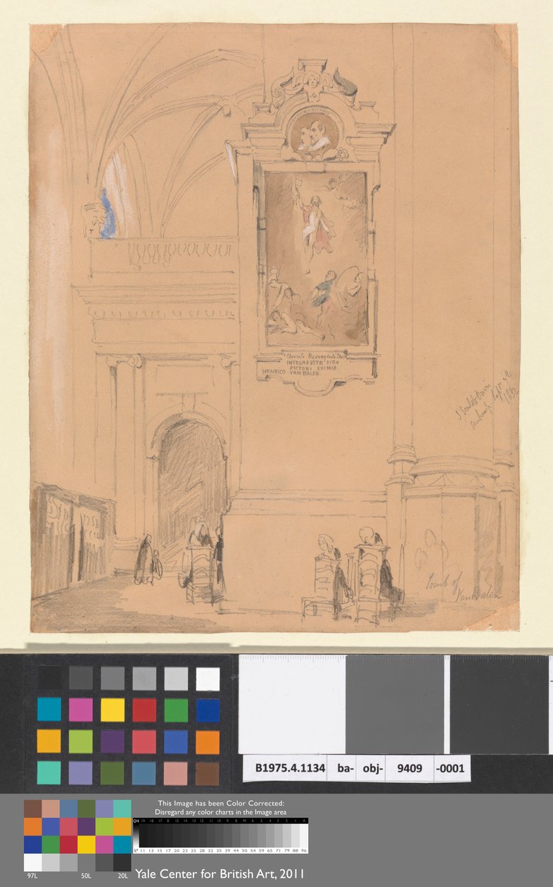 Van Balens grav, Antwerpen, 7. september 1832 av John Scarlett Davis