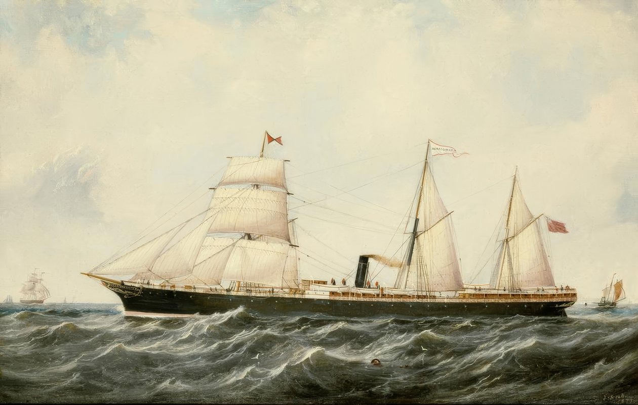 John Scott, Steamship Arratoon Apcar / Painted, 1873 av John Scott