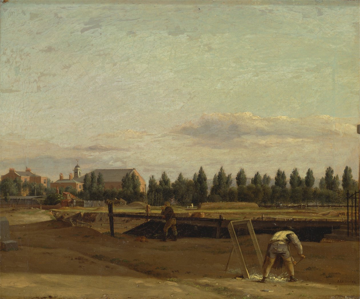 Utgraving av Regent's Canal, med utsikt over Marylebone Chapel av John Seguier
