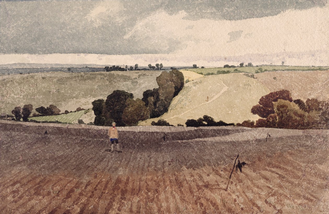 A Ploughed Field, ca. 1808 (blyant og akvarell på papir) av John Sell Cotman