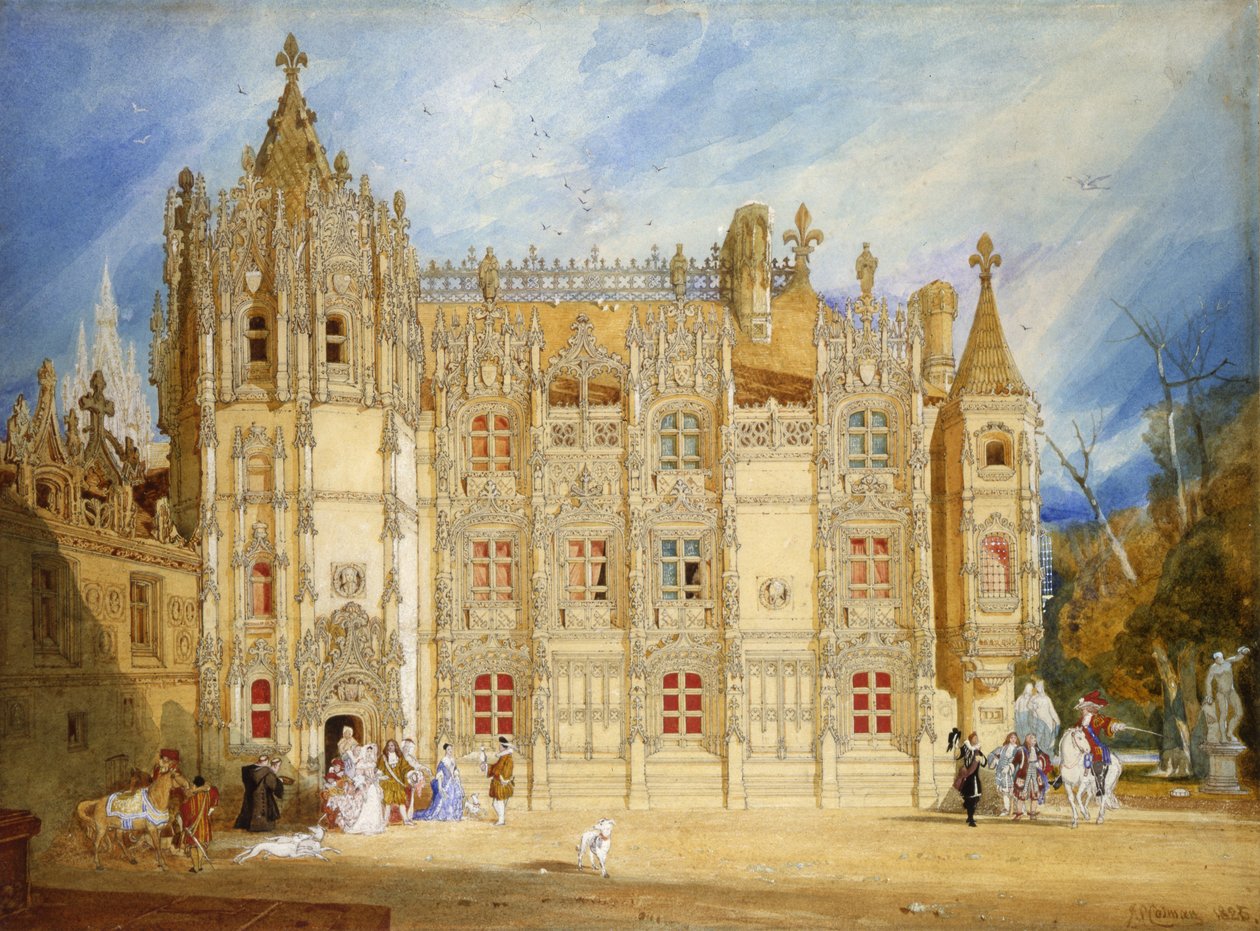 Abbatial House ved Abbey of St. Ouen i Rouen, 1826 (wc på papir) av John Sell Cotman