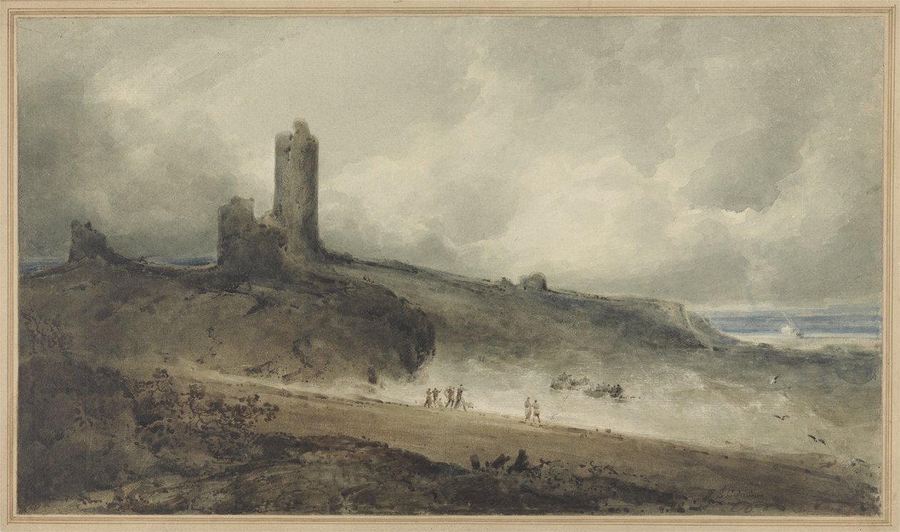 Aberystwyth Castle (w/c på papir) av John Sell Cotman