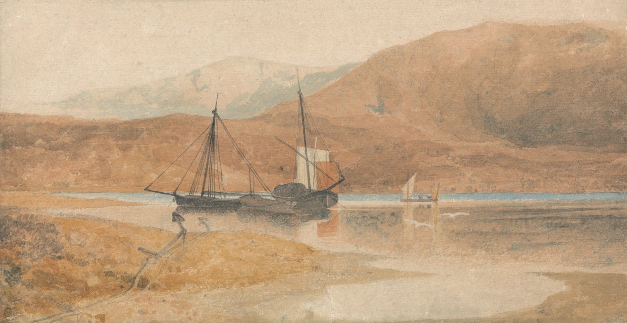 Barmouth-estuaret med Cader Idris, Nord-Wales av John Sell Cotman