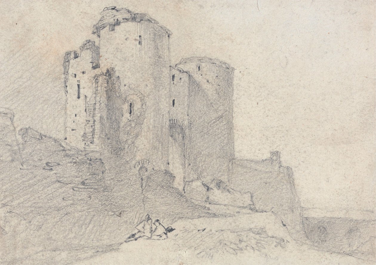 Beeston Castle, Cheshire: inngang til slottet av John Sell Cotman