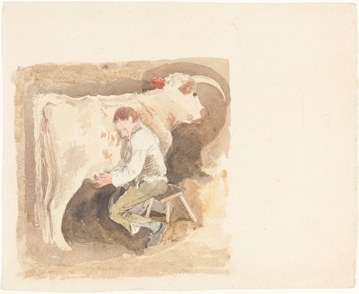Gutt som melker ku av John Sell Cotman