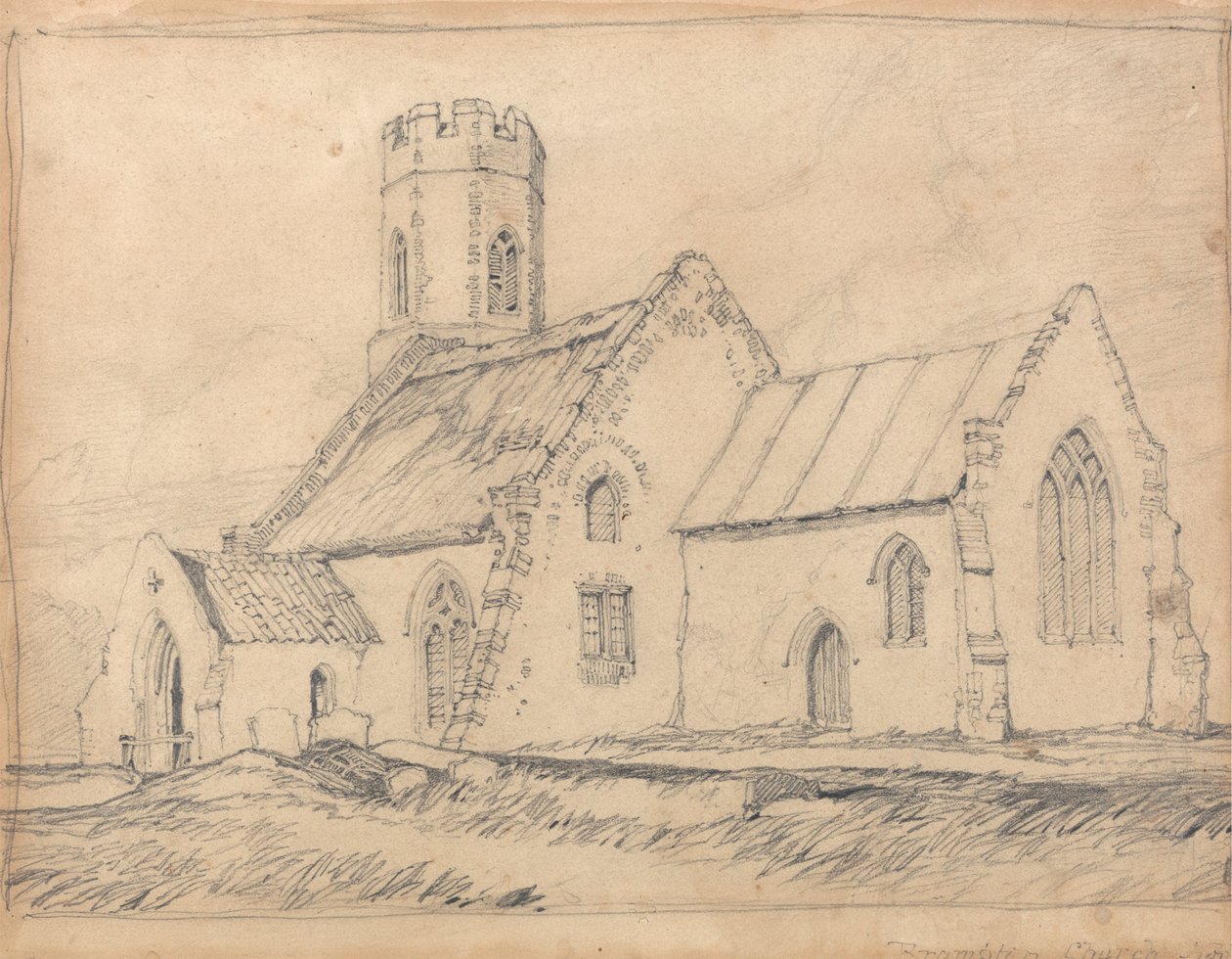Brampton Church, Norfolk, fra sørøst av John Sell Cotman