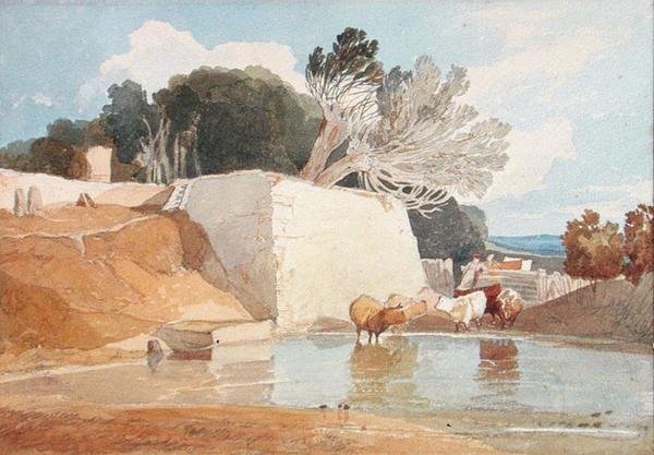 Storfevanning (akvarell på papir) av John Sell Cotman