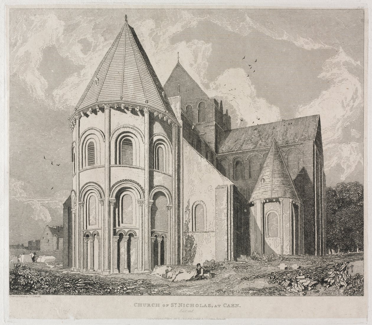 St. Nicholas kirke i Caen av John Sell Cotman