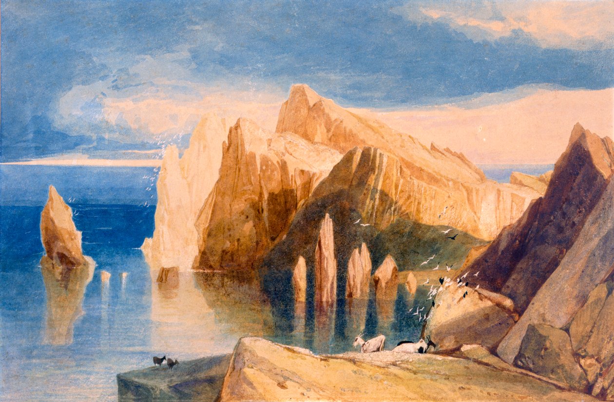 Klipper på nordøstsiden av Point Lorenzo, Madeira, c1800-1840. av John Sell Cotman