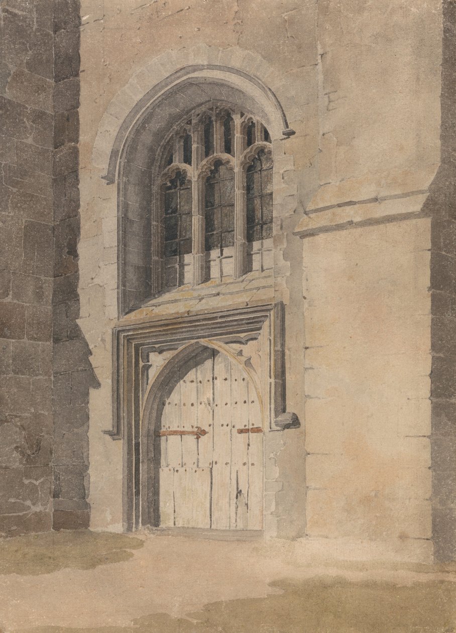 Døråpning og vindu i en kirke av John Sell Cotman