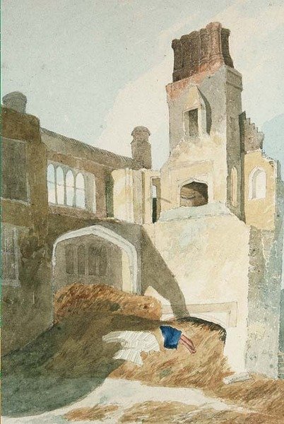 East Barsham Hall (blyant og akvarell på papir) av John Sell Cotman