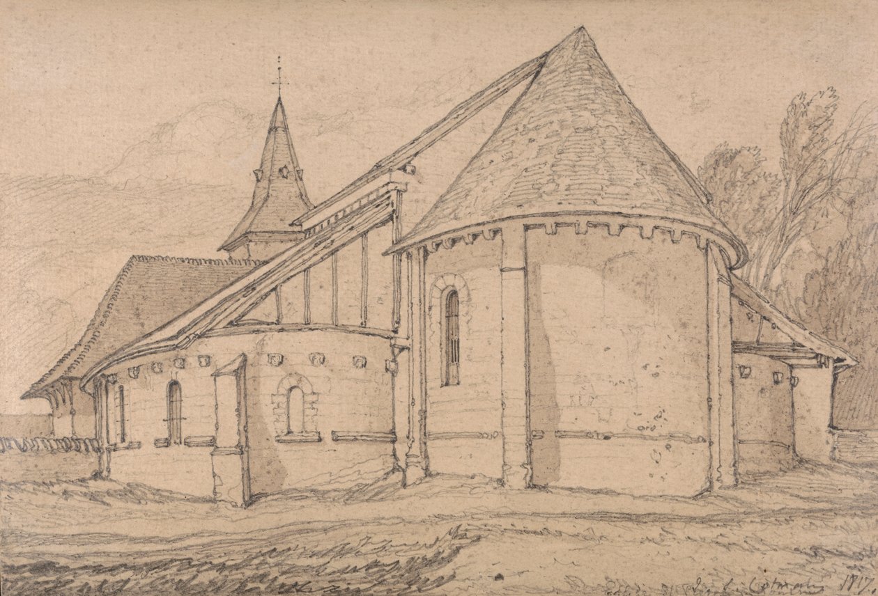 East End av Abbey Church of St. Paul i Rouen, Normandie av John Sell Cotman