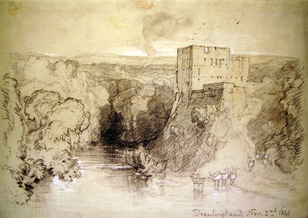 Framlingham: slottet og elven av John Sell Cotman