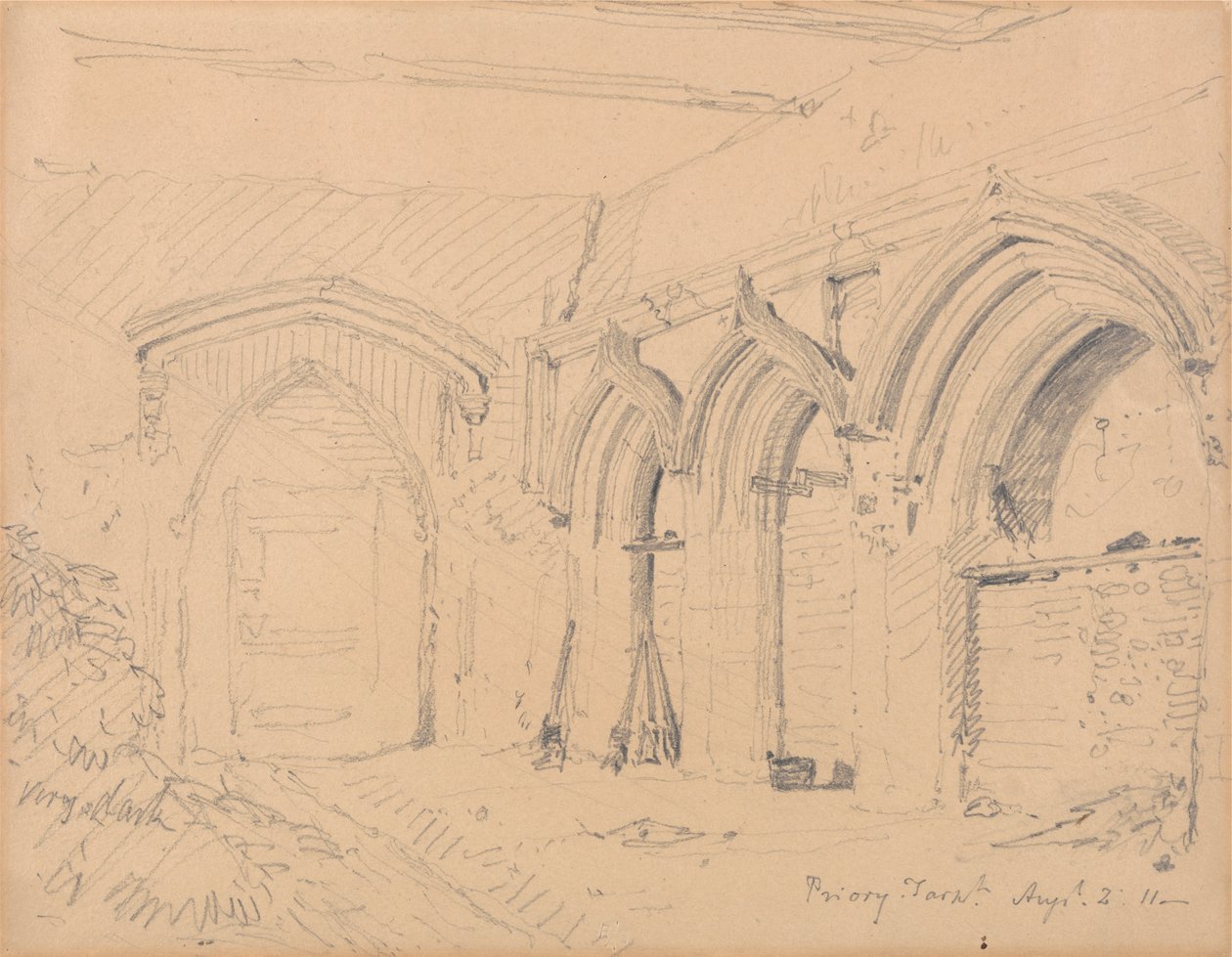 Interiør av ruinene til Yarmouth Priory av John Sell Cotman