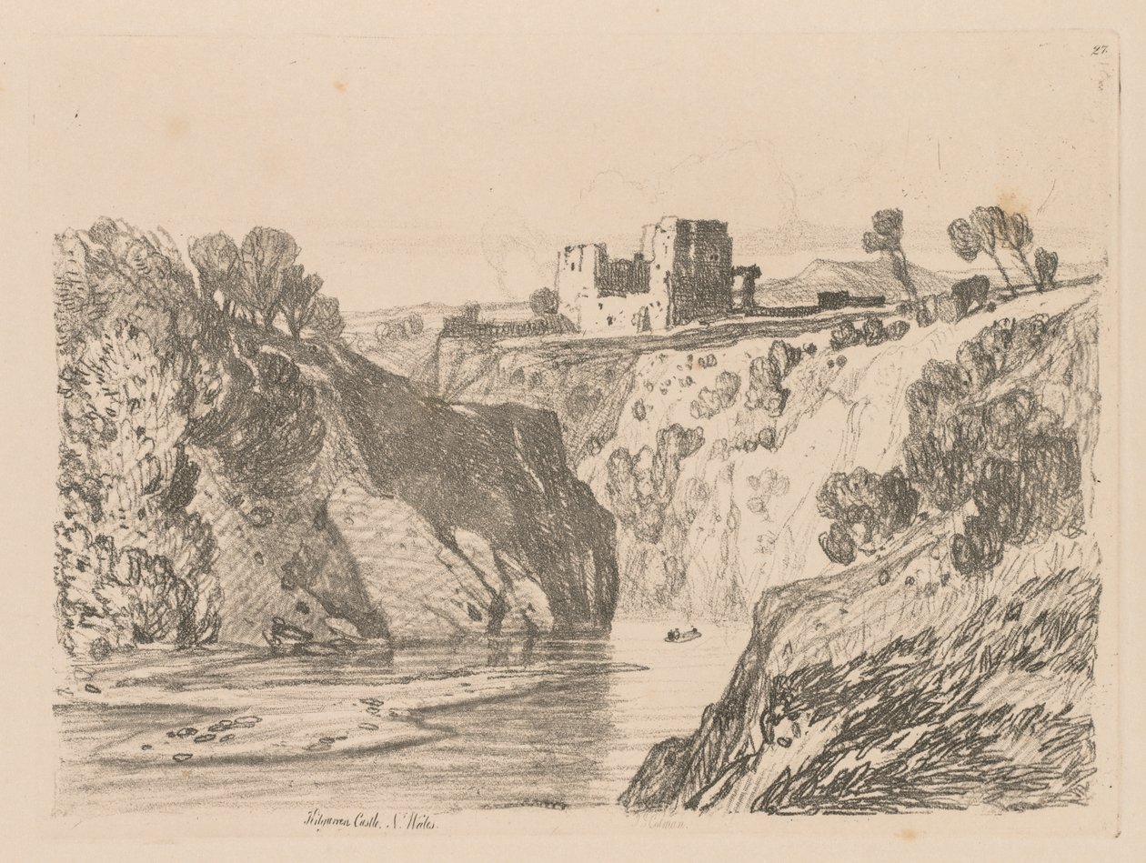 Liber Studiorum: Plate 27, Kilgarren Castle, N. Wales, 1838. av John Sell Cotman