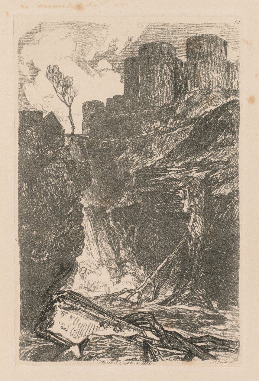 Liber Studiorum: Plate 29, Harlech Castle, N. Wales, 1838 av John Sell Cotman