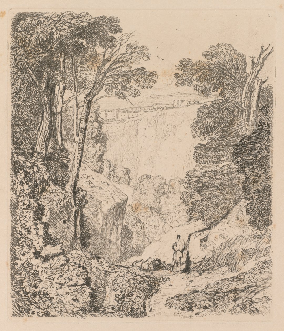 Liber Studiorum: Plate 2, View of Clifton, 1838. av John Sell Cotman