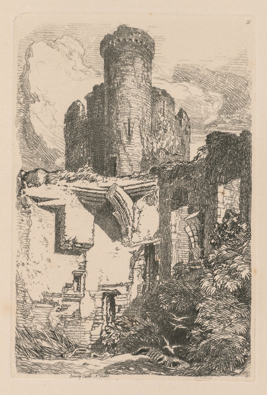 Studiebok: Plate 31, Conway Castle, N. Wales av John Sell Cotman