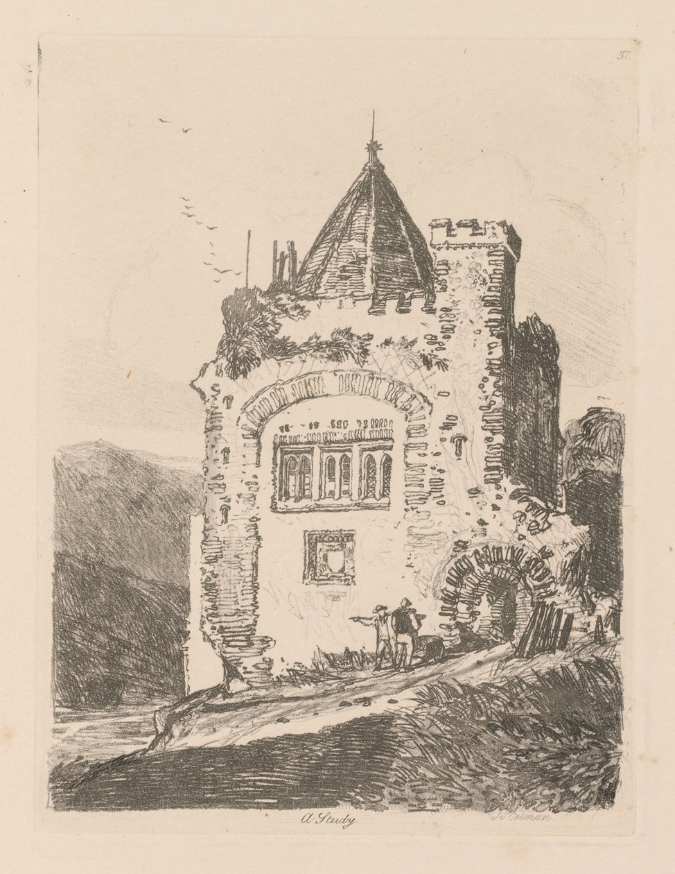 Studiebok: Plate 37, A Study, 1838 av John Sell Cotman