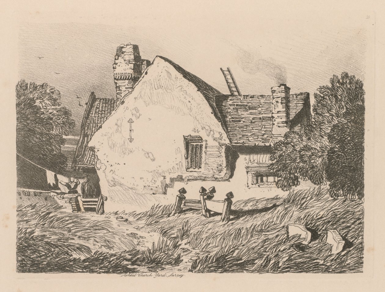 Liber Studiorum: Plate 39, View at Ashdted, Surrey av John Sell Cotman