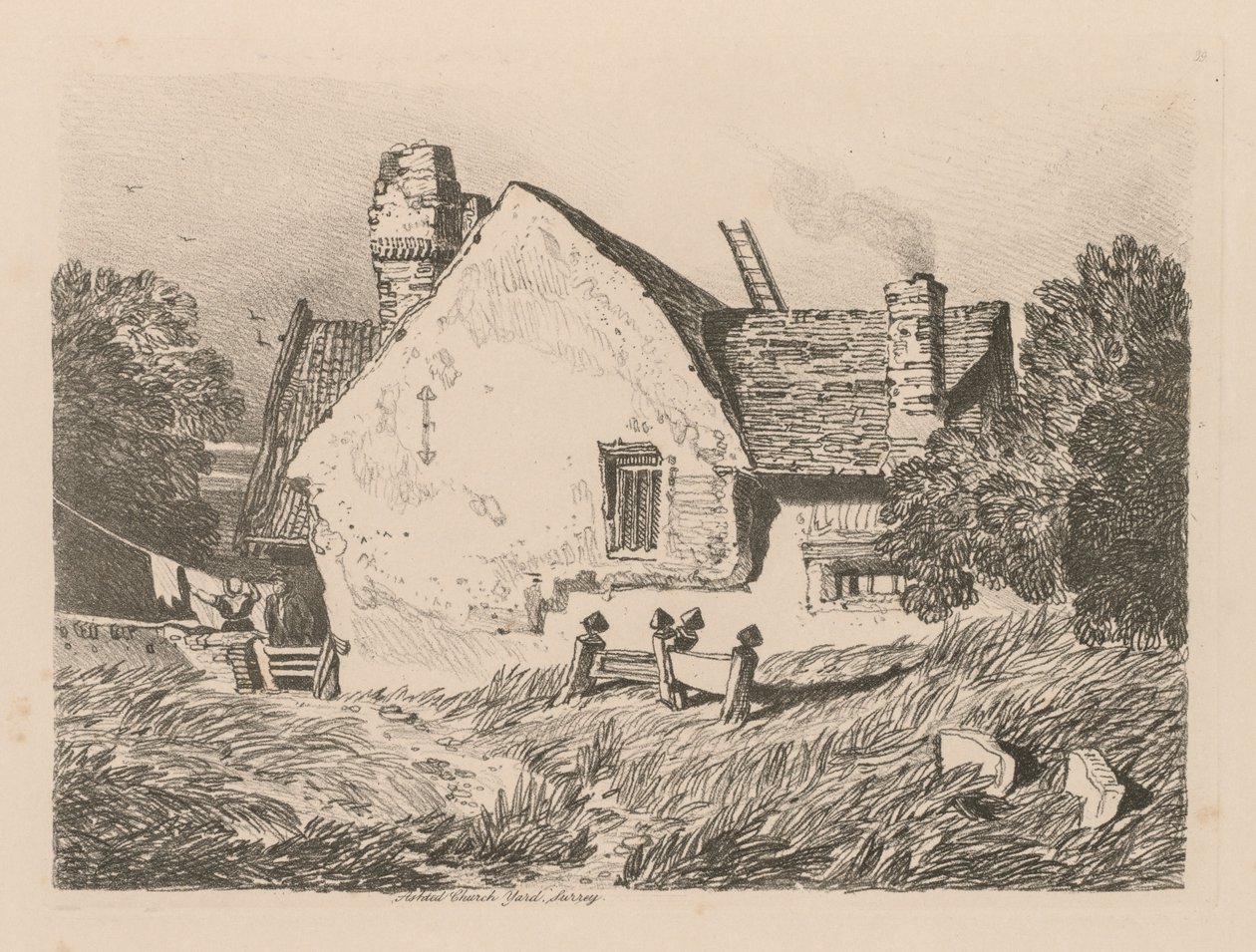 Liber Studiorum: Plate 39, View at Ashdted, Surrey, 1838. av John Sell Cotman