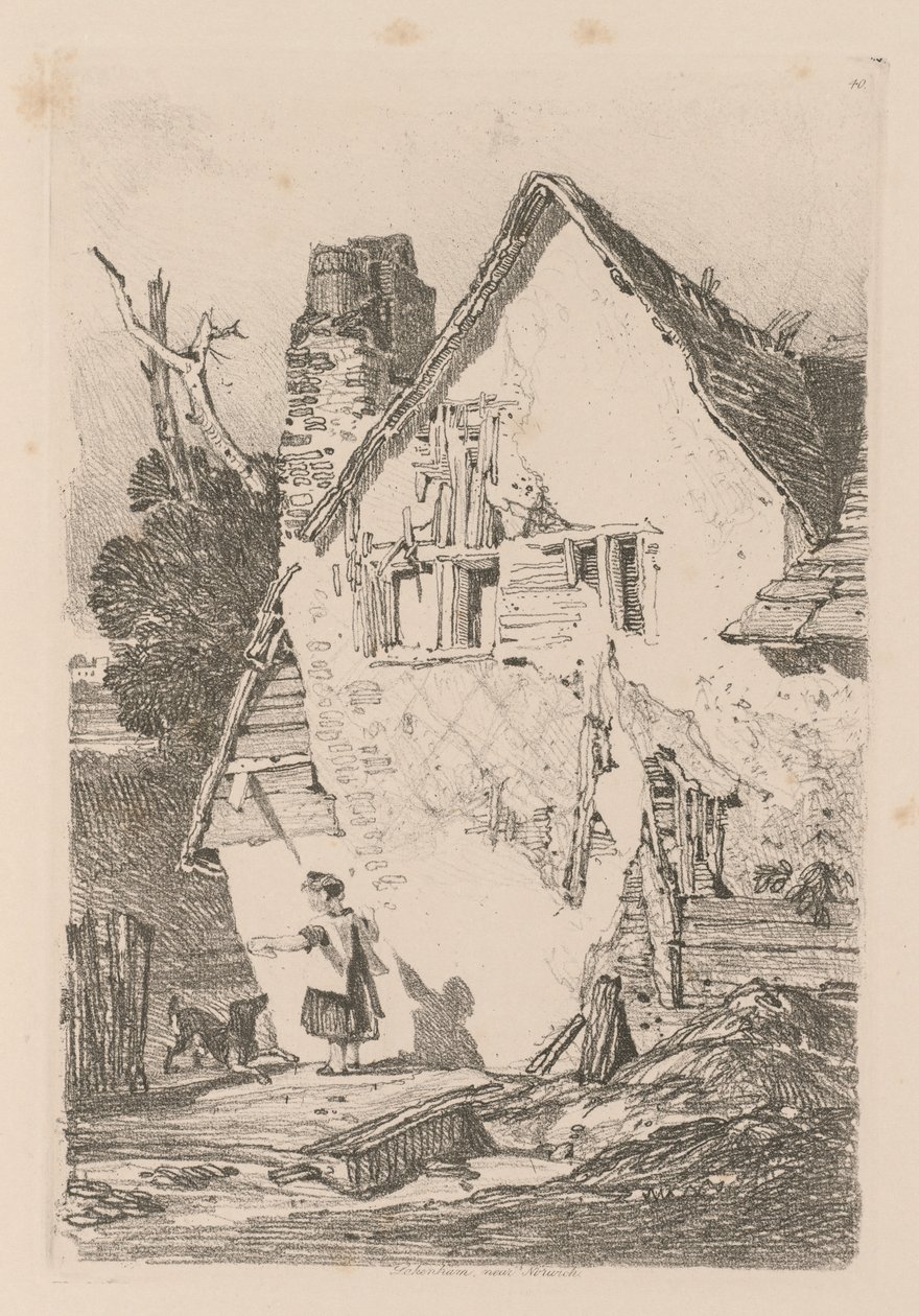 Liber Studiorum: Plate 40, Lakenham, nær Norwich, 1838 av John Sell Cotman