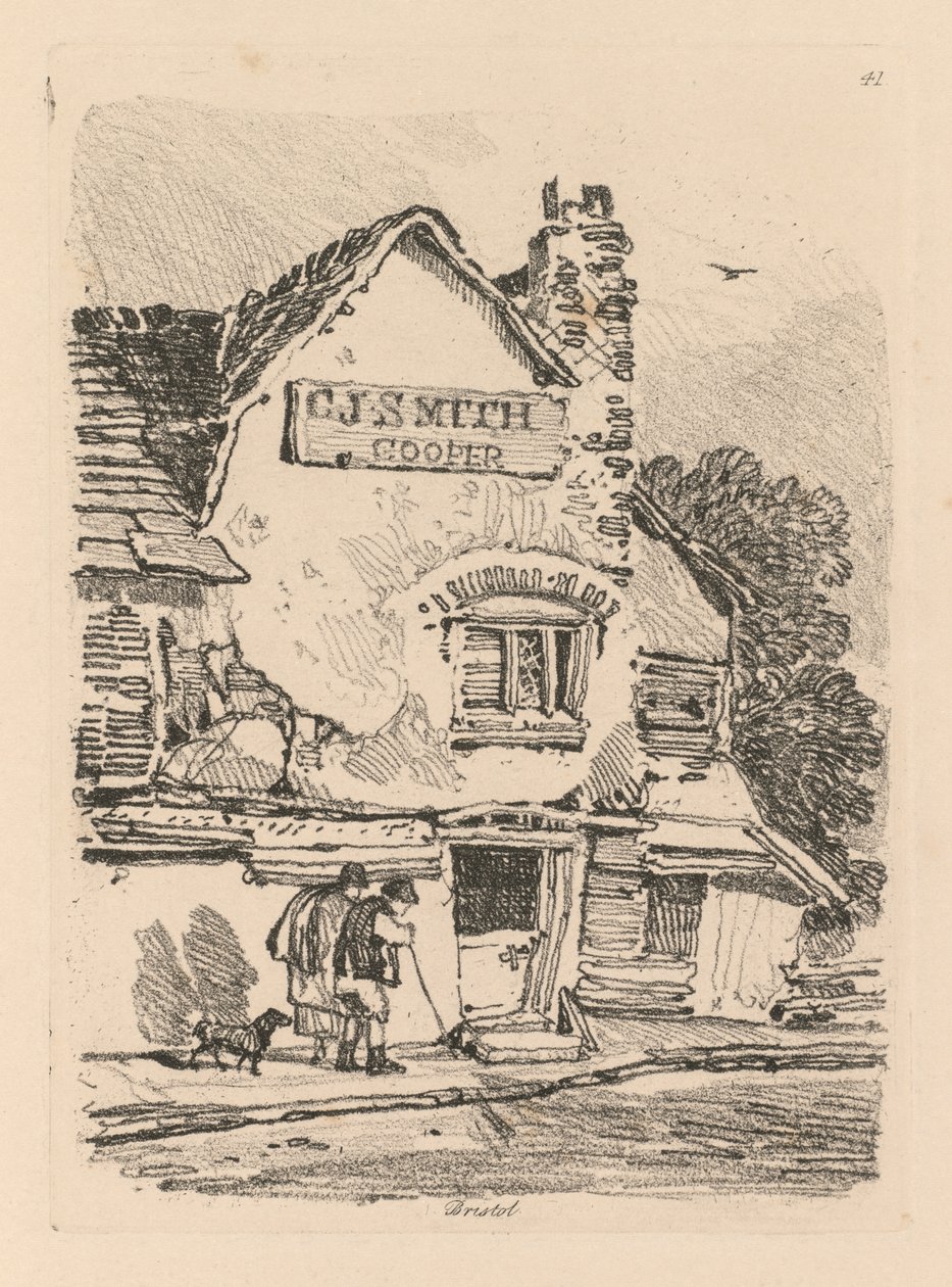 Liber Studiorum: Plate 41, House at Bristol, 1838 av John Sell Cotman