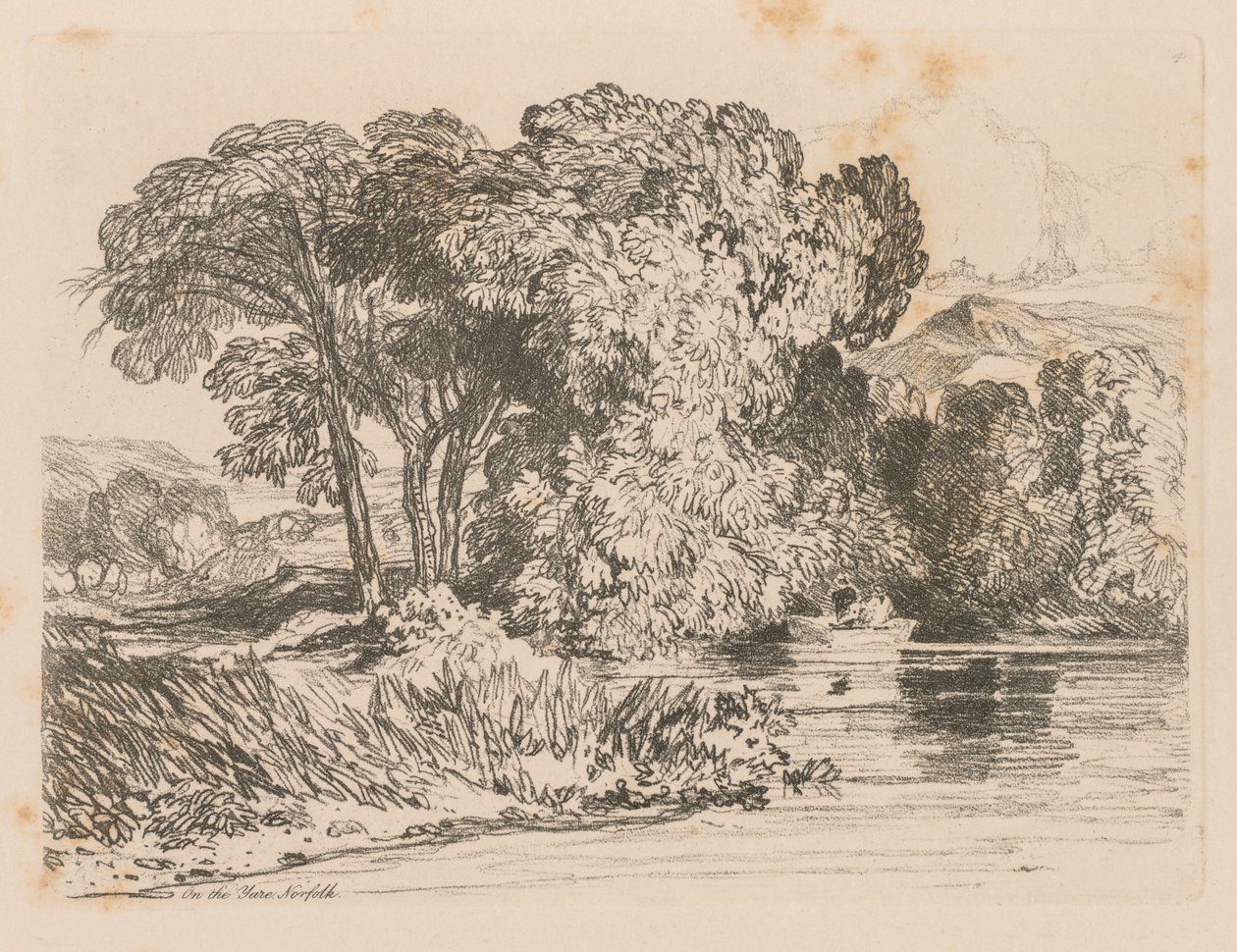 Liber Studiorum: Plate 4, View on the Yare, Norfolk av John Sell Cotman