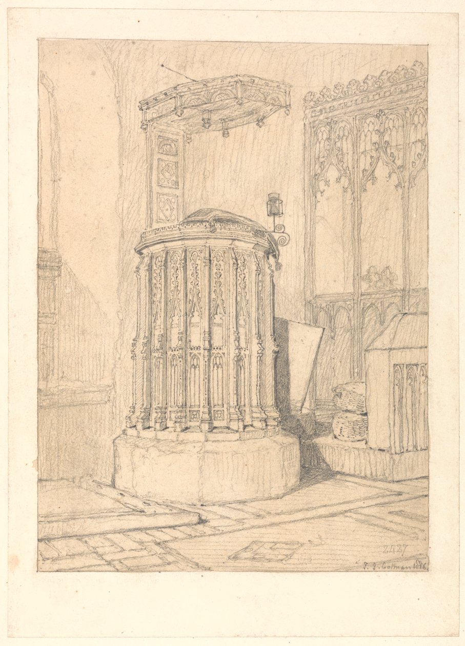 Prekestol i South Burlingham Church, Norfolk av John Sell Cotman