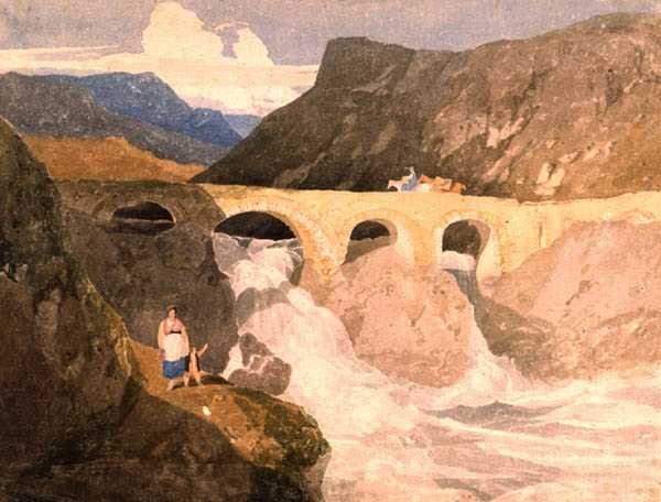Veien til Capel Curig, Nord-Wales (wc på papir) av John Sell Cotman