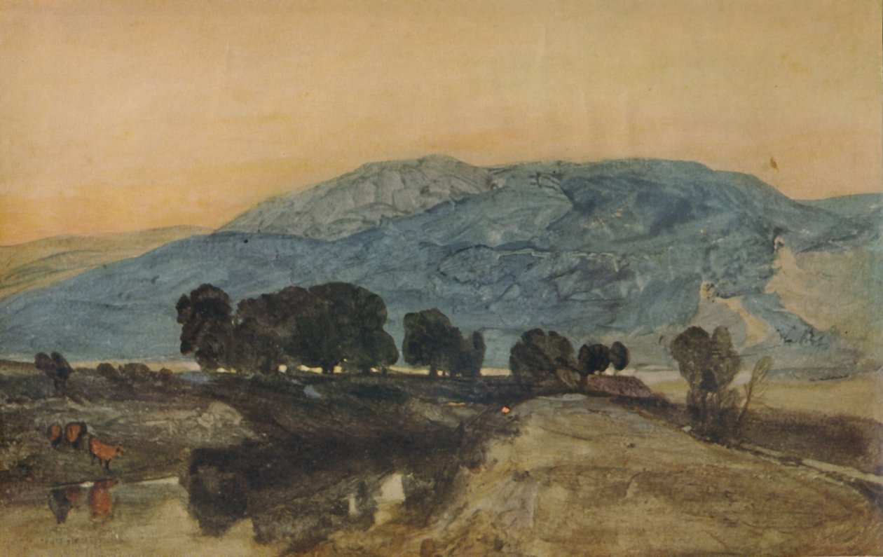 Steinete landskap, solnedgang, 1923 av John Sell Cotman