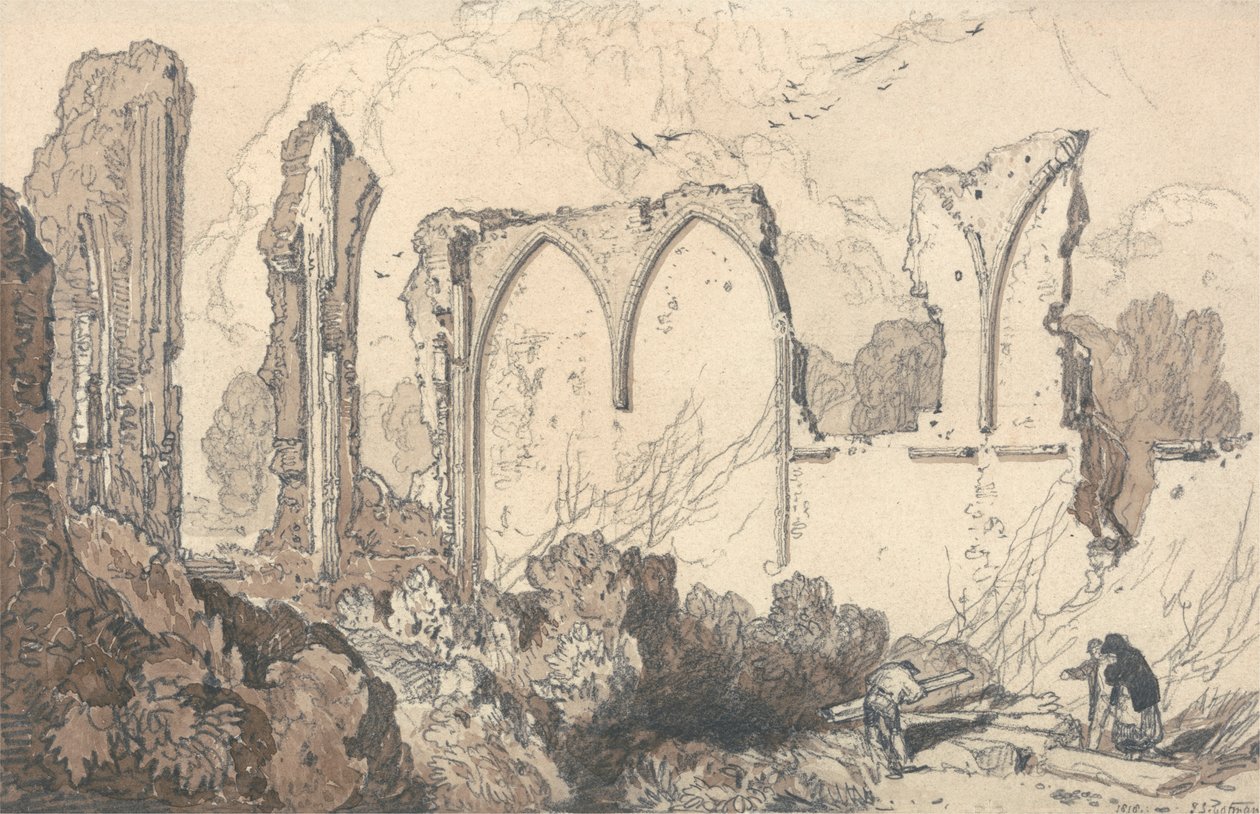Ruin bak Free School, Thetford, Suffolk av John Sell Cotman