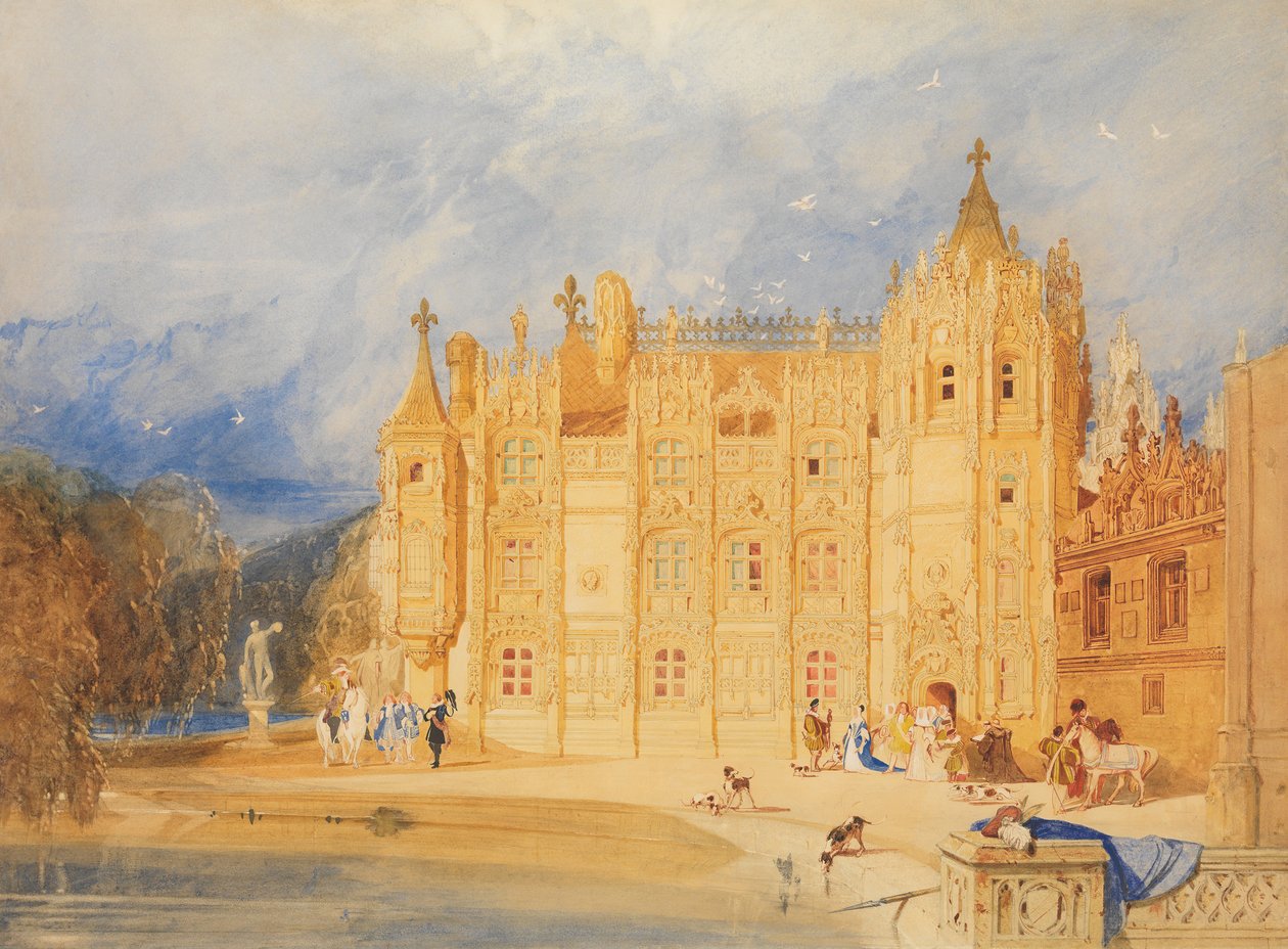 The Abbey House, Abbey of St. Ouen, Rouen, 1824-31. av John Sell Cotman