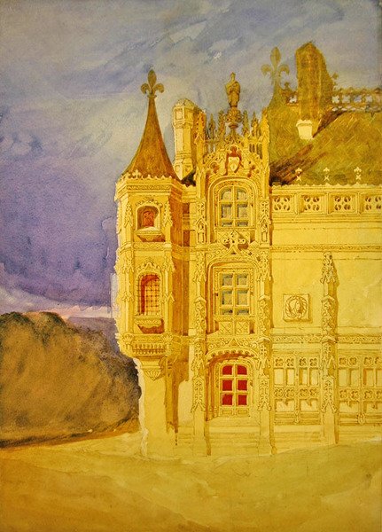 Abbatial House of the Abbey of St. Ouen at Rouen (akvarell på papir) av John Sell Cotman