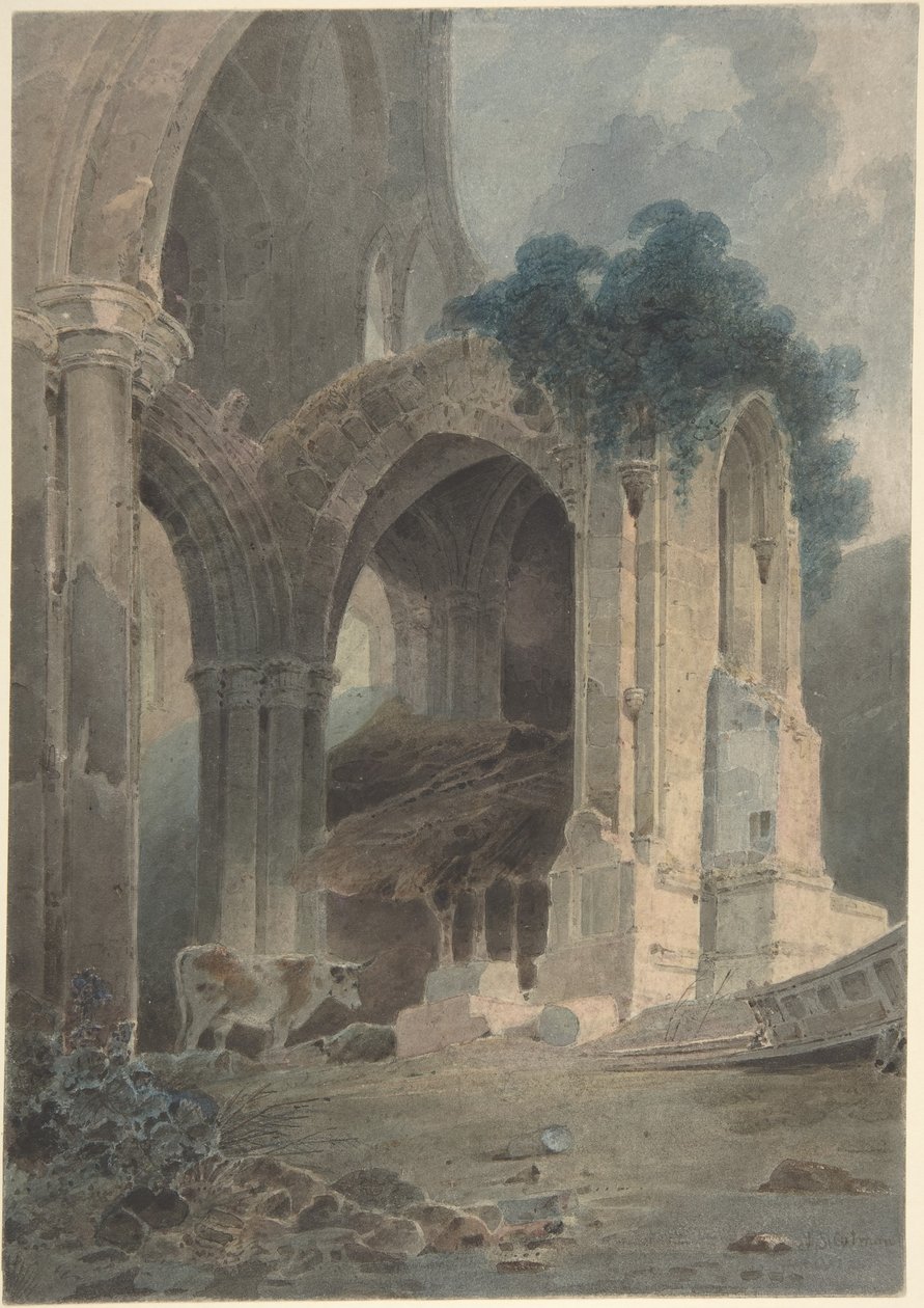 Den østlige enden av Rievaulx Abbey, Yorkshire av John Sell Cotman