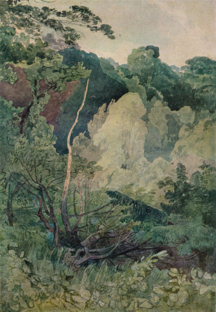 Trær nær elven Greta, 1800-tallet av John Sell Cotman