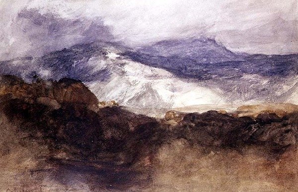 Welsh Mountains (akvarell på papir) av John Sell Cotman